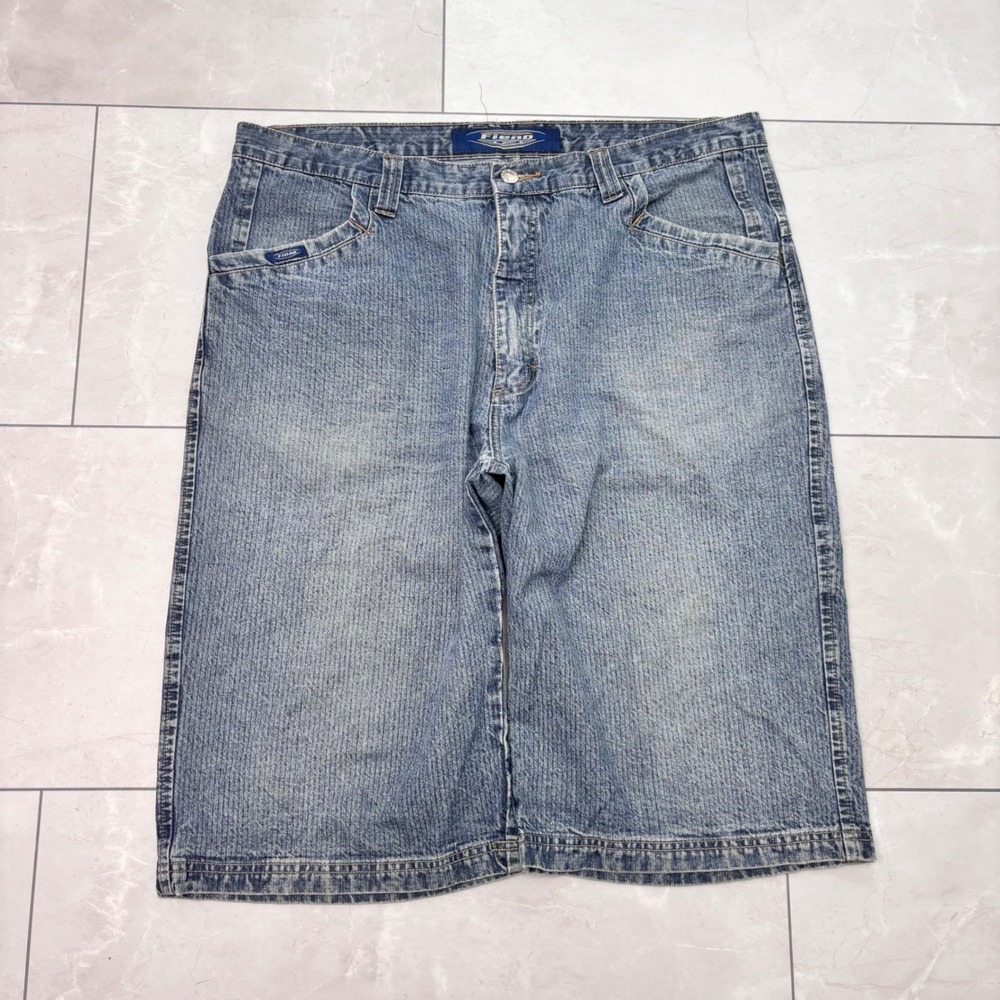 Fierd Y2K Baggy Wide Leg Jeans 38 Skate Hip Hop Light Wash Denim - Picture 1 of 10